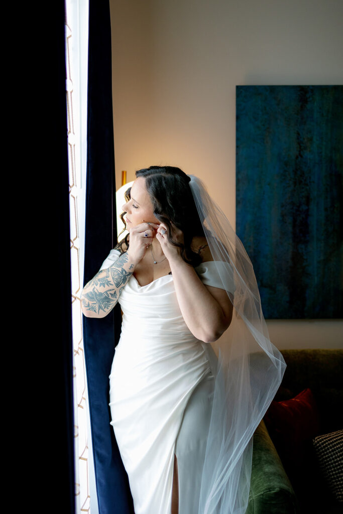 Getting ready for an intimate wedding at 1819 Hotel Versailles