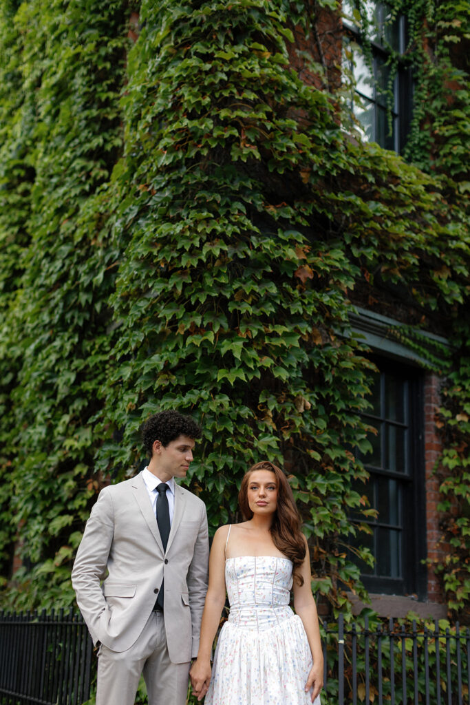 couple standing during a New York engagement session