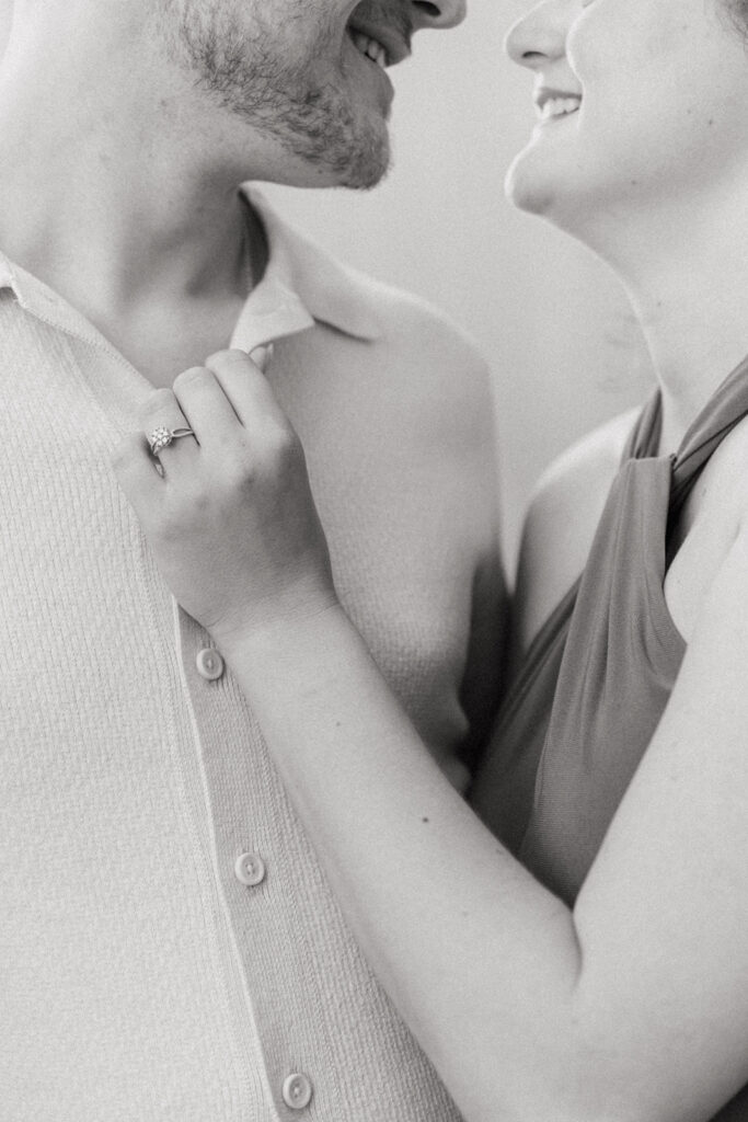 2025 wedding couple enjoying their engagement session at the Dayton Art Institute